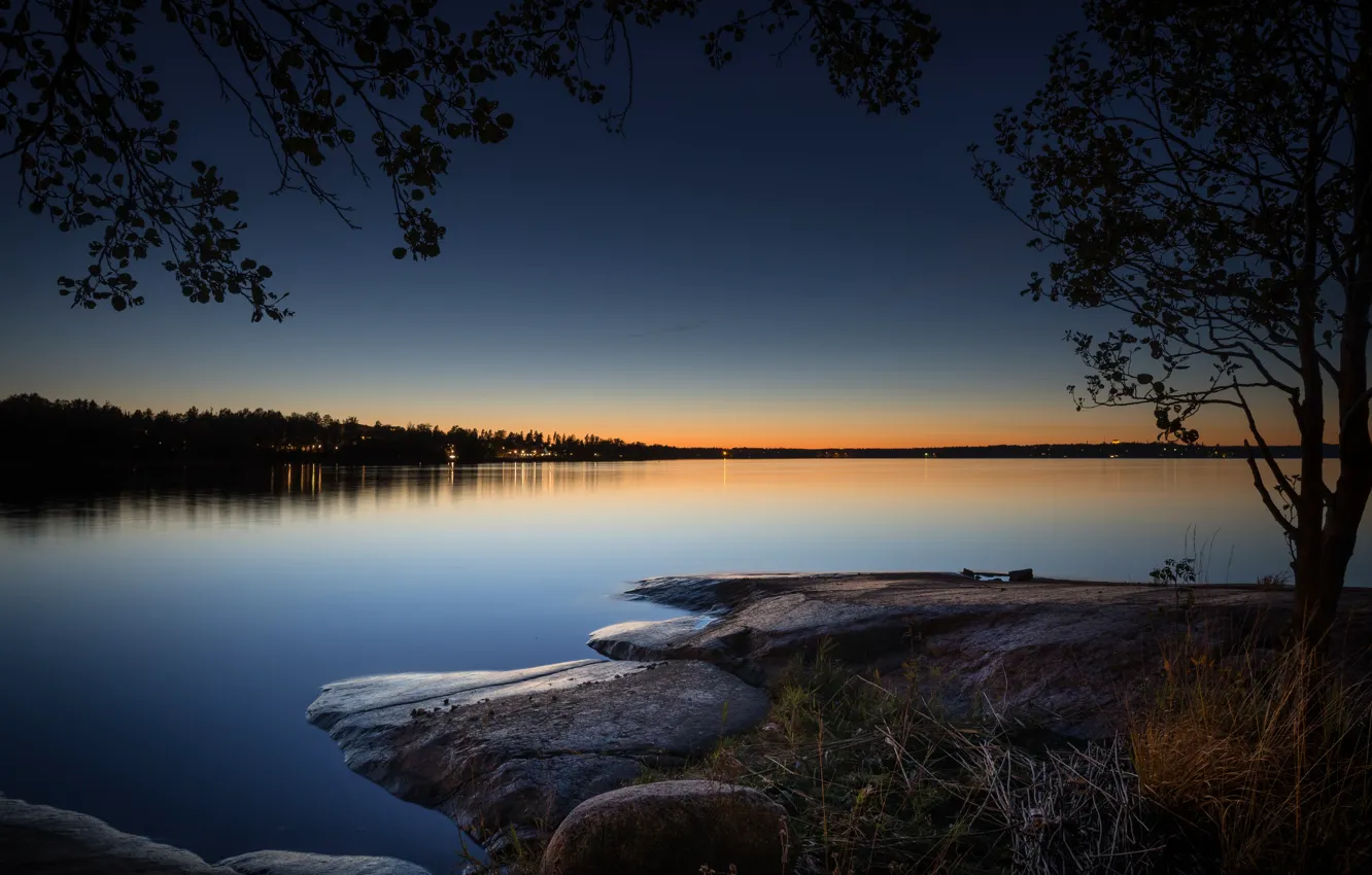 Photo wallpaper lake, the evening, Finland, Finland, Eagle, Kymenlaakso
