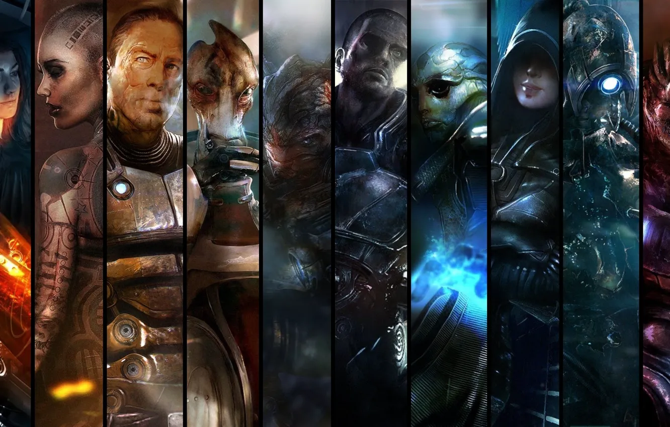 Photo wallpaper the game, Mass Effect, all the characters