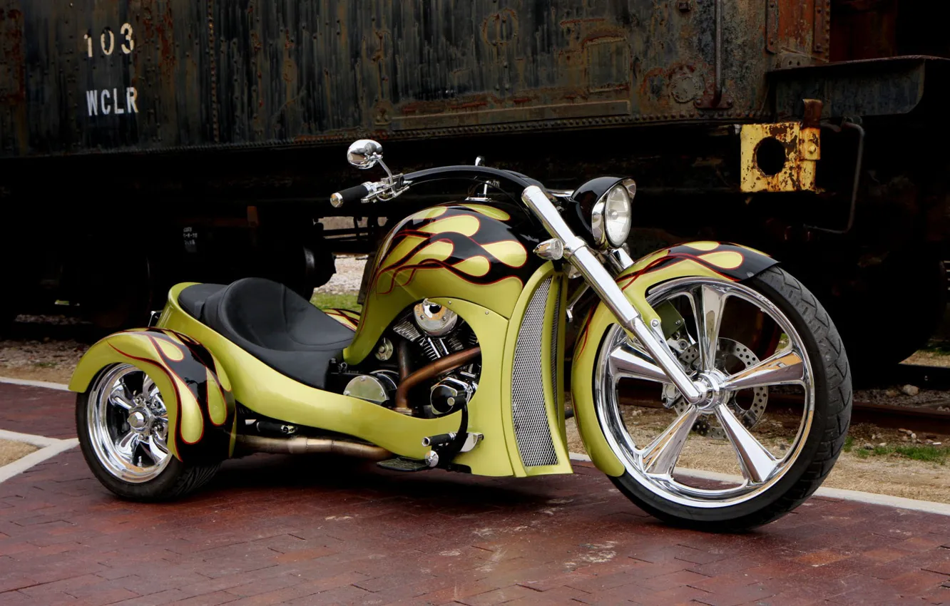 Photo wallpaper Moto, motorcycle, tricycle