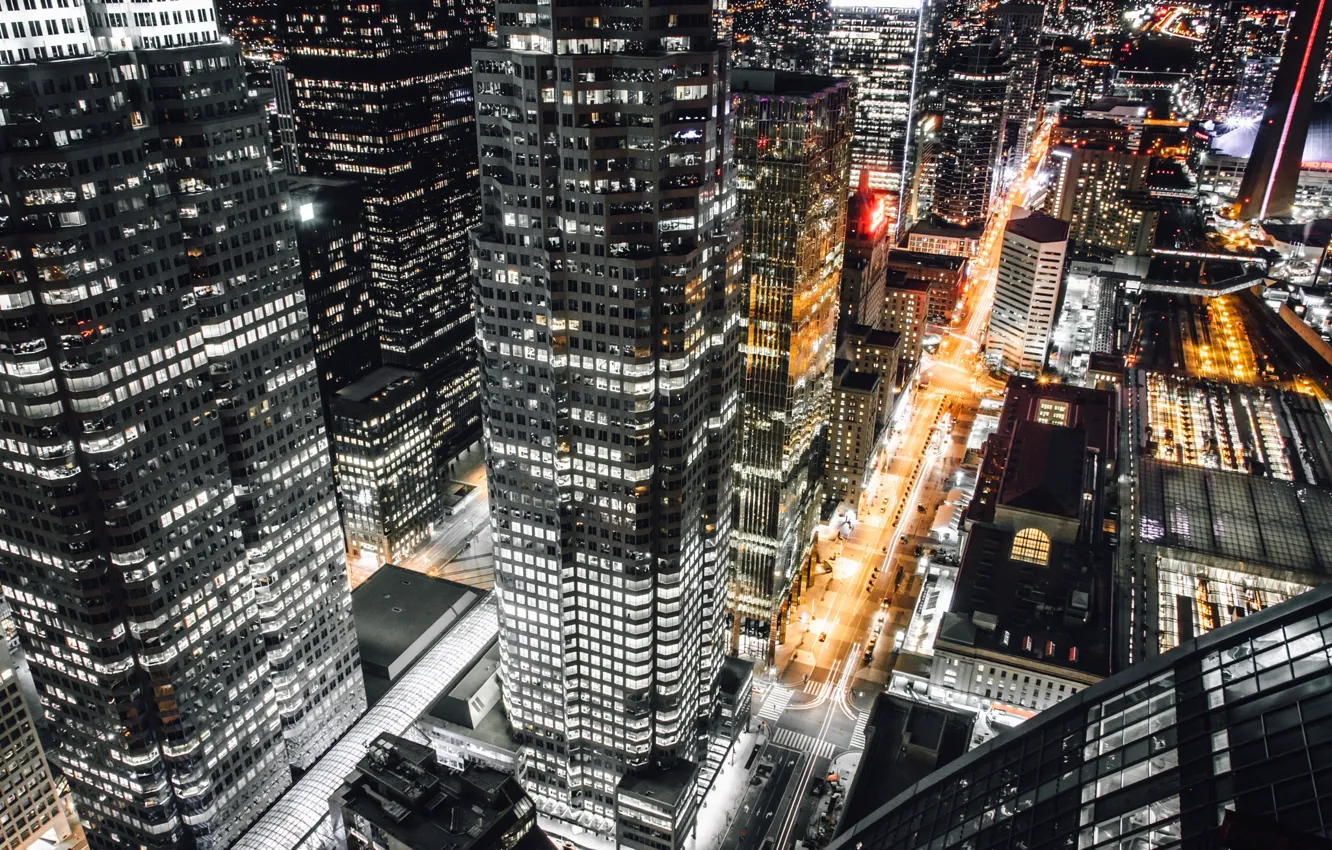 Photo wallpaper light, night, the city, street, USA, New York