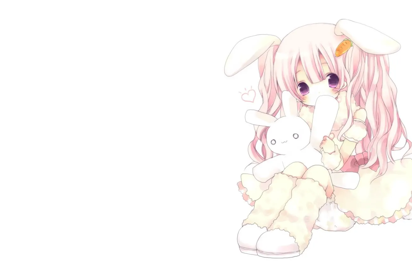 Photo wallpaper toy, anime, art, girl, hearts, Bunny, ears