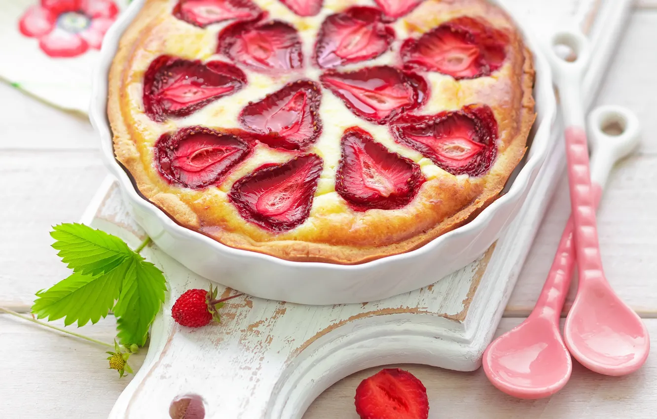 Photo wallpaper berries, food, strawberry, dessert, food, sweet, sweet, dessert