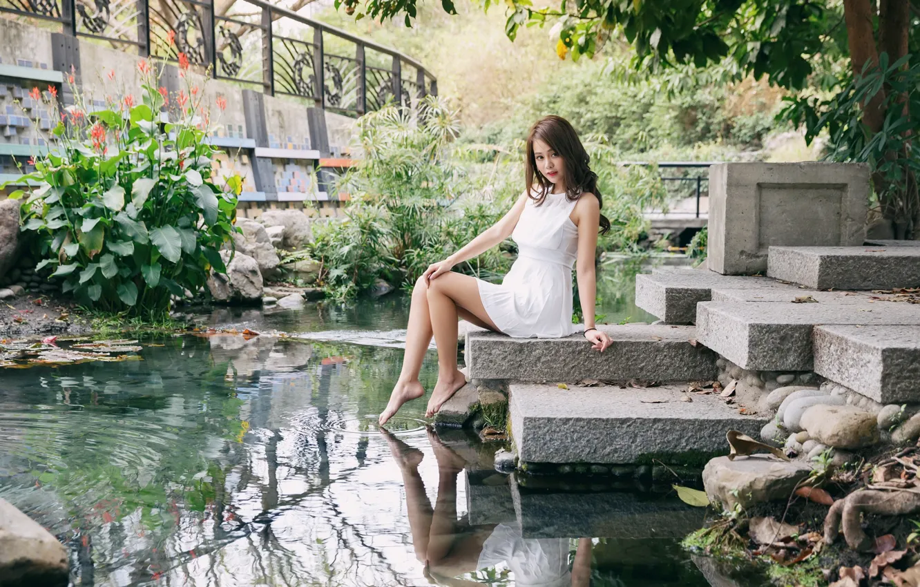 Photo wallpaper summer, girl, Asian