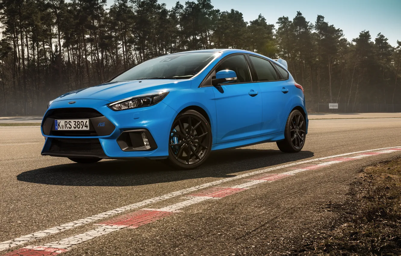Photo wallpaper ford, blue, focus, track