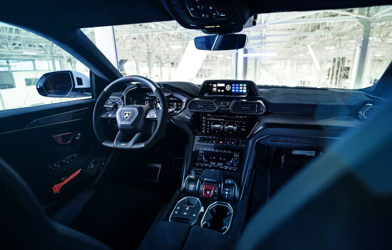 Photo wallpaper Lamborghini, Urus, car interior, Lamborghini Urus Performing Police