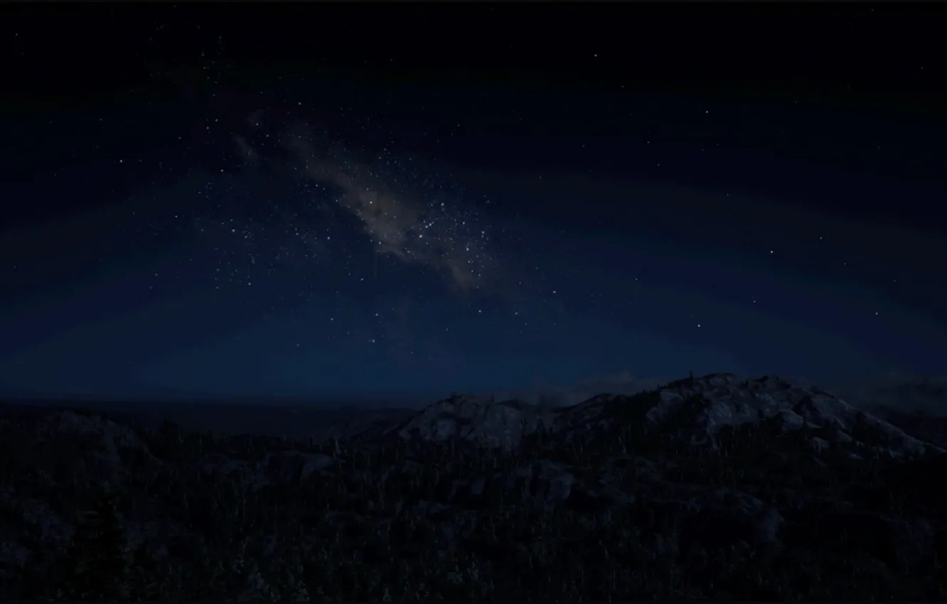 Photo wallpaper game, sky, night, stars, Xbox One S, Red Dead Redemption 2, RDR2, HDR 10