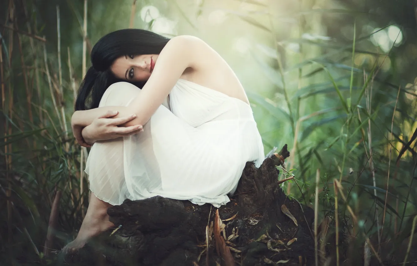 Photo wallpaper look, girl, background