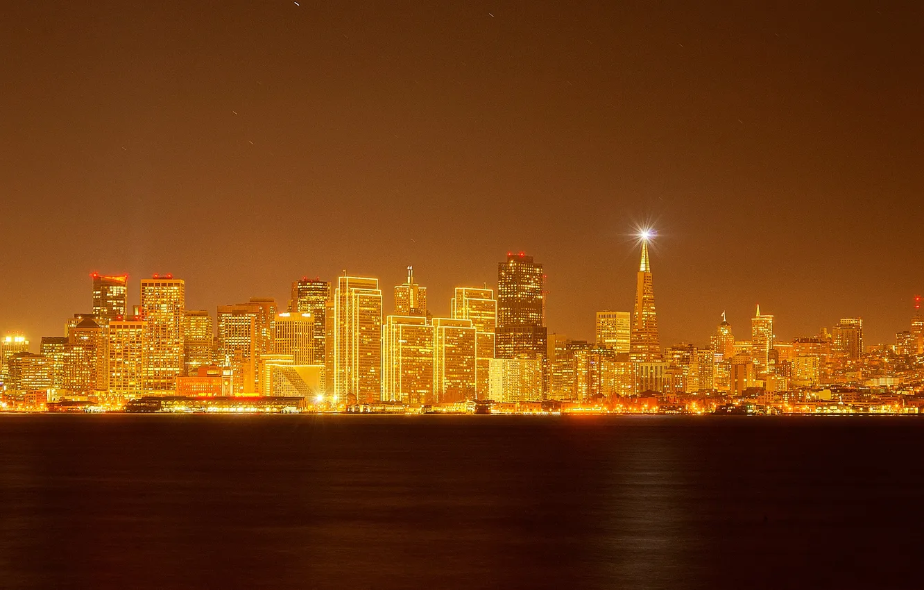 Photo wallpaper night, lights, home, San Francisco, USA