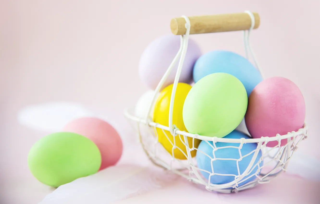 Photo wallpaper background, eggs, Easter, basket, eggs