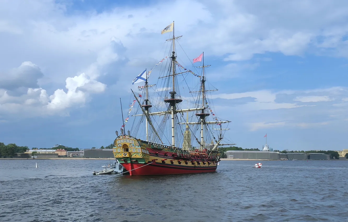 Photo wallpaper landscape, sailboat, Poltava, Replica