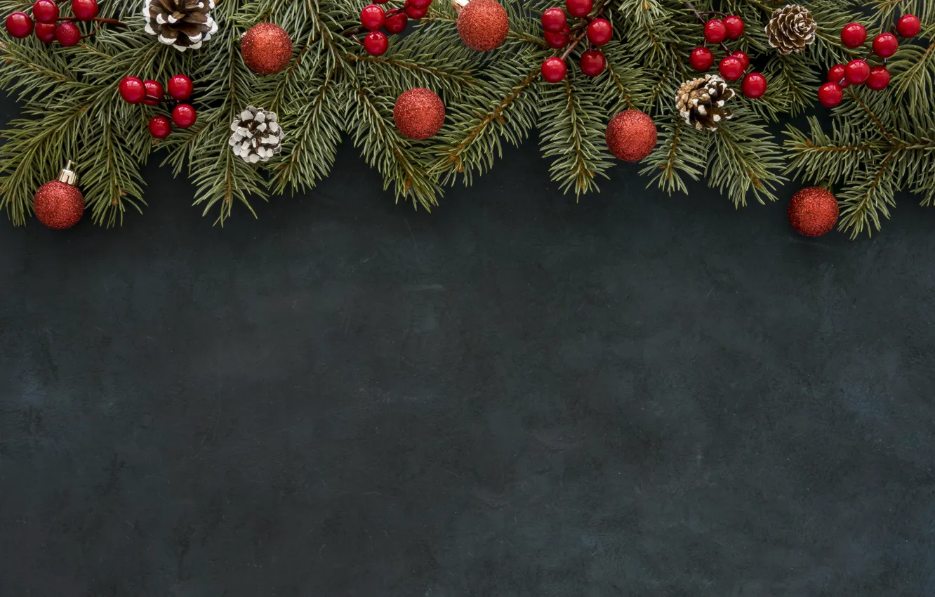 Photo wallpaper decoration, balls, Christmas, New year, christmas, balls, wood, decoration
