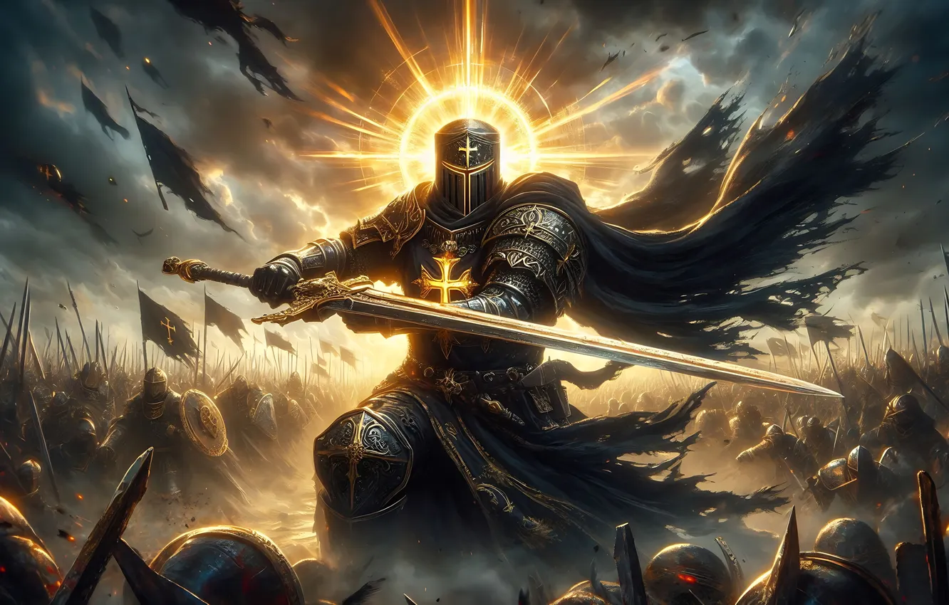 Photo wallpaper sword, warrior, knight, army
