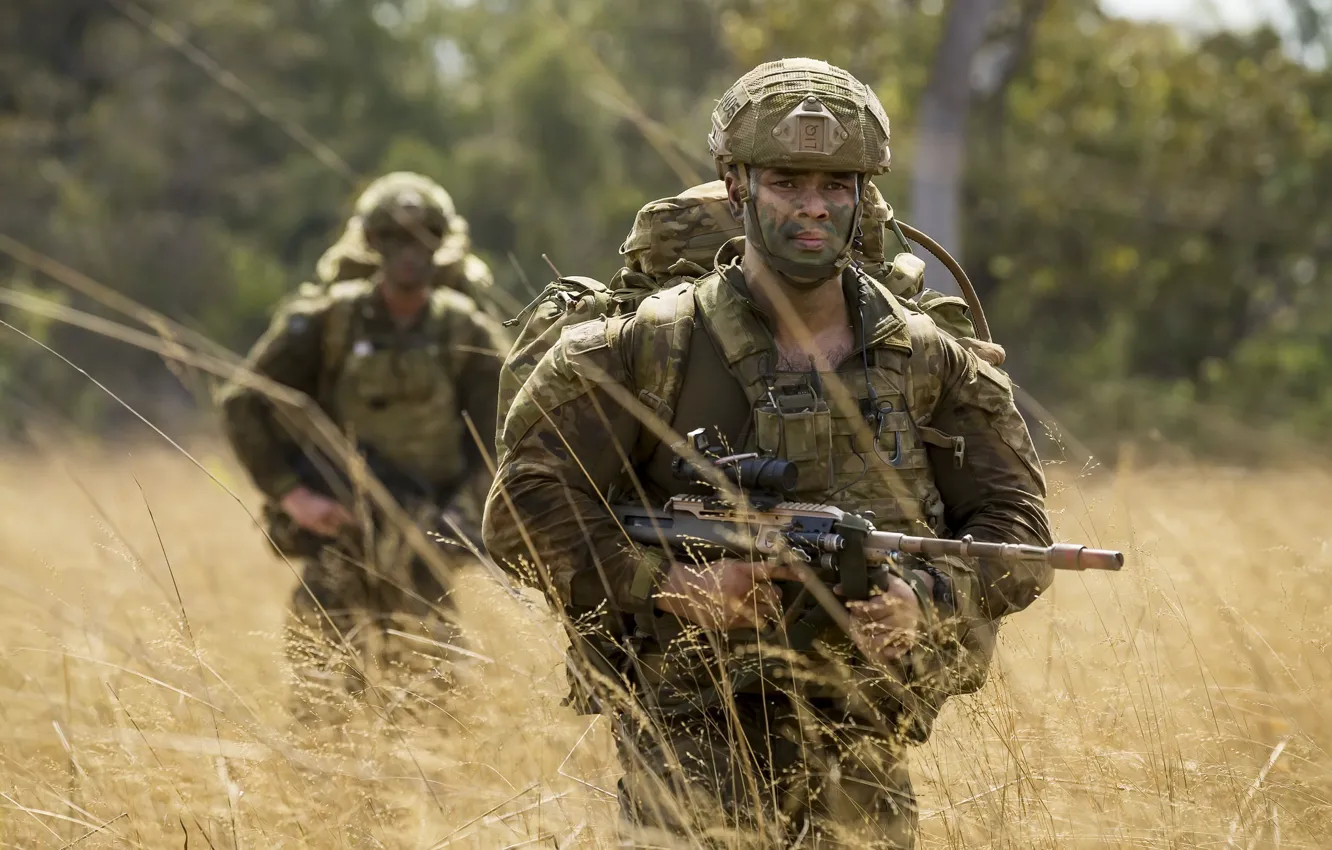 Photo wallpaper weapons, soldiers, Australian Army