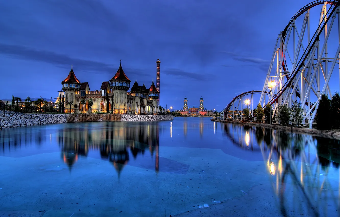 Photo wallpaper night, the city, Park, tale