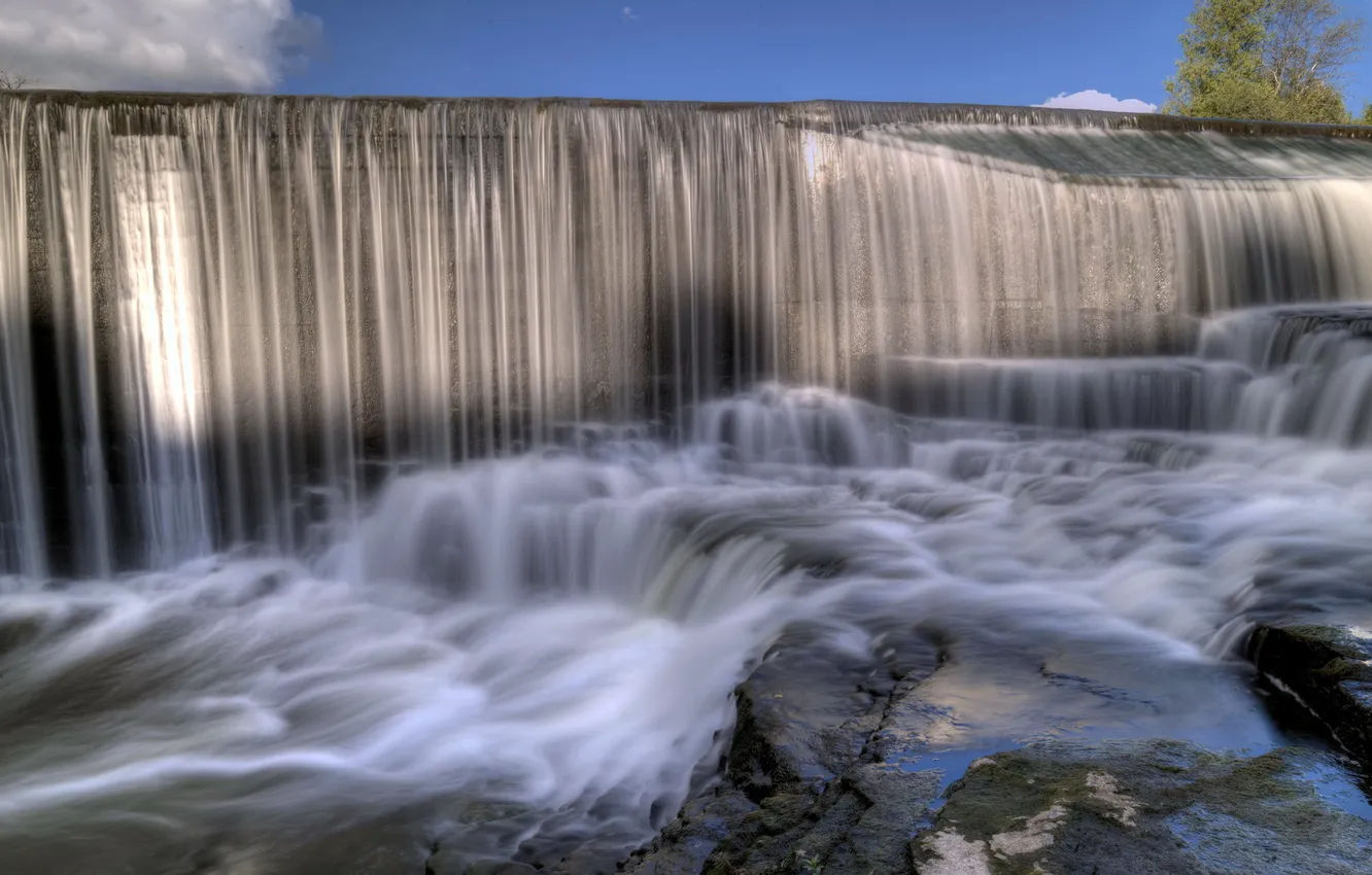 Photo wallpaper nature, river, waterfall