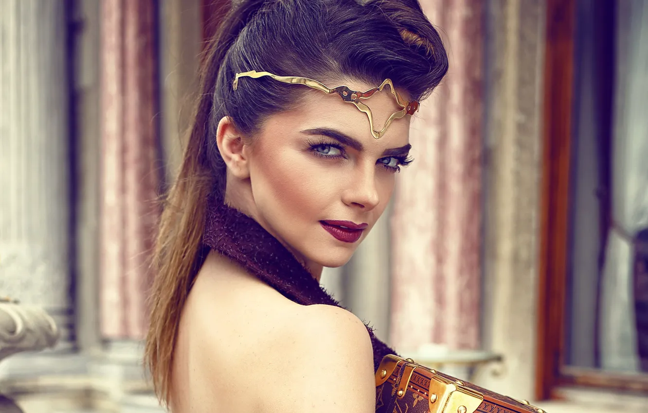 Photo wallpaper Pelin Karahan, look, portrait, face, makeup, beautiful, girl