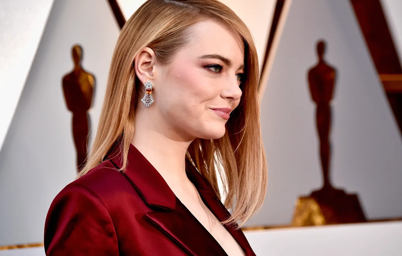 Photo wallpaper look, makeup, actress, profile, hair, Emma Stone, Emma Stone