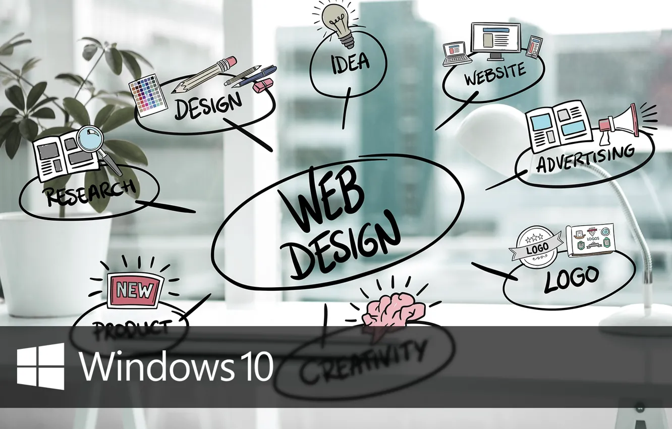 Photo wallpaper windows, logo, web, idea, Windows 10, Windows10