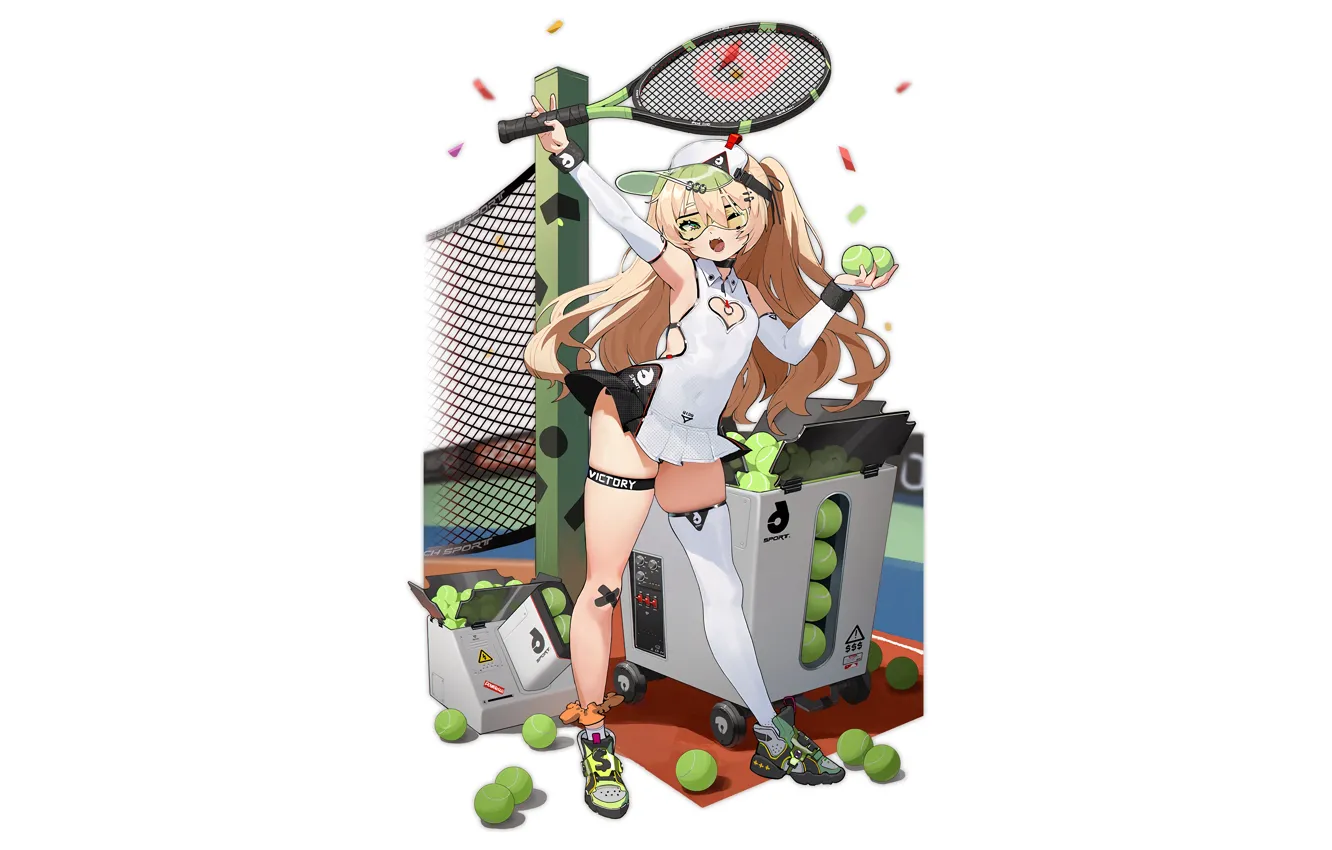 Photo wallpaper girl, sexy, cleavage, thighhighs, green eyes, long hair, dress, boobs