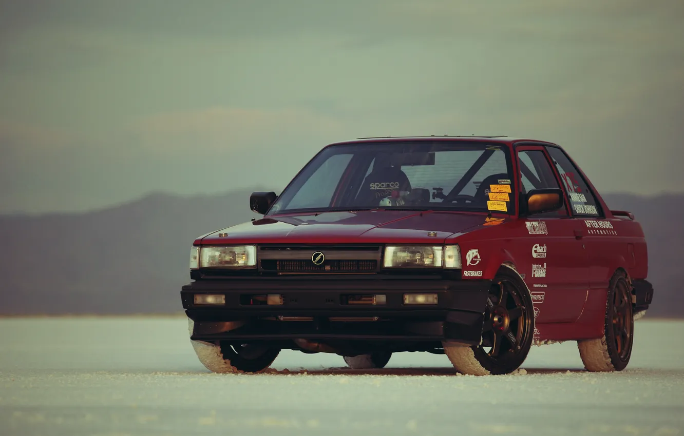 Photo wallpaper lake, desert, Nissan, Nissan, 240sx
