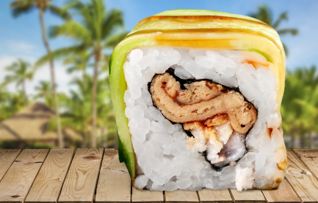 Photo wallpaper sushi, sushi, rolls, japanese, seafood