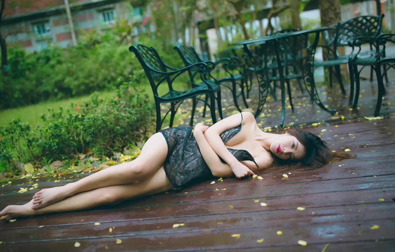 Photo wallpaper look, girl, Asian