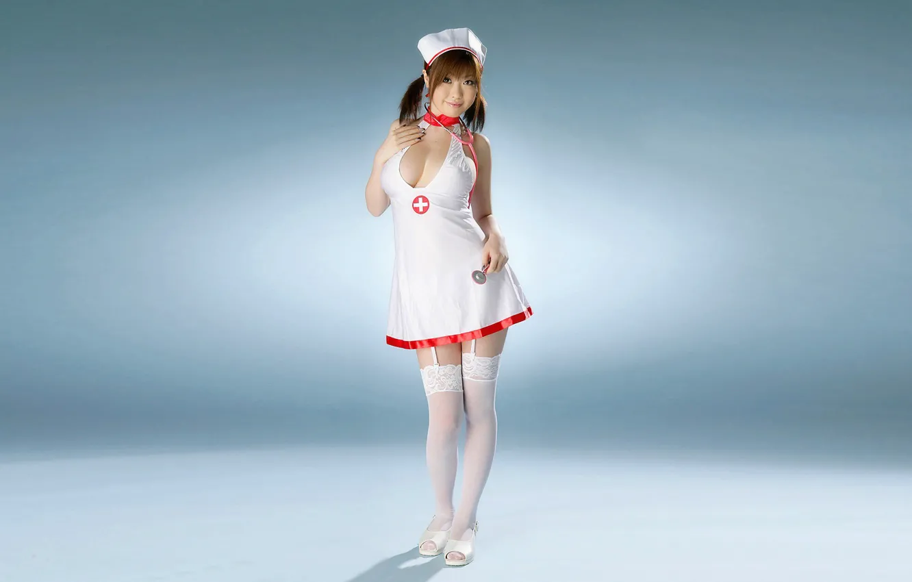 Photo wallpaper Asian, nurse, light background
