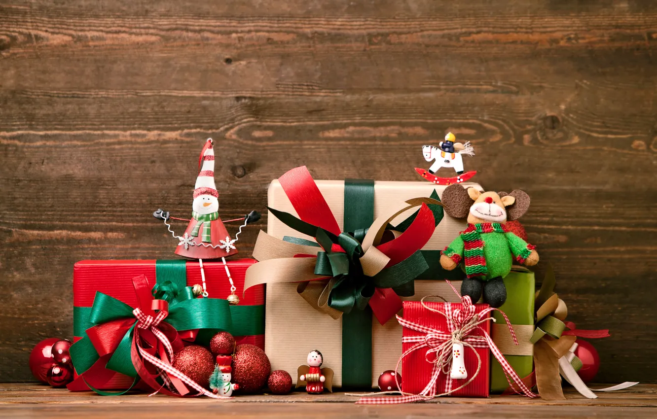 Photo wallpaper decoration, gift, new year, Christmas, Christmas, New Year, decoration, Merry