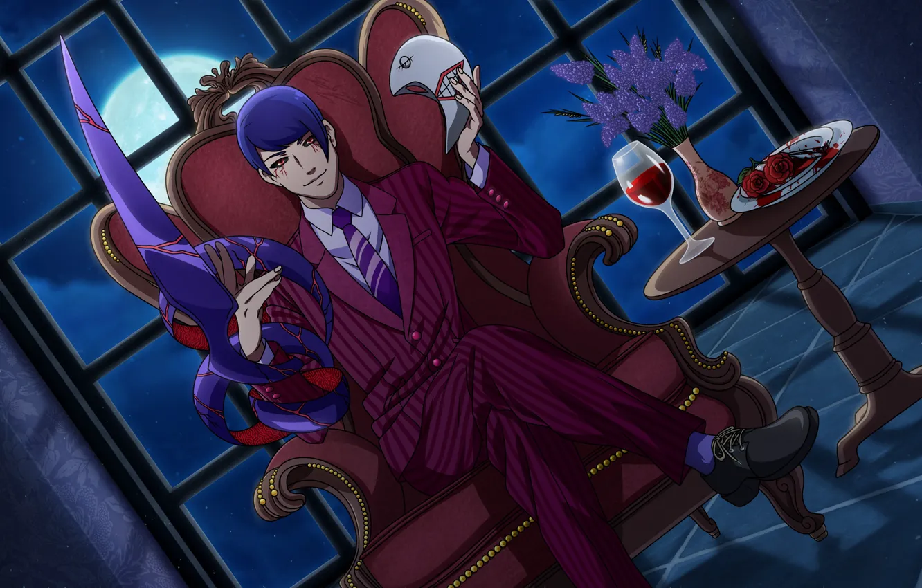 Photo wallpaper night, guy, Gul, Tokyo Ghoul