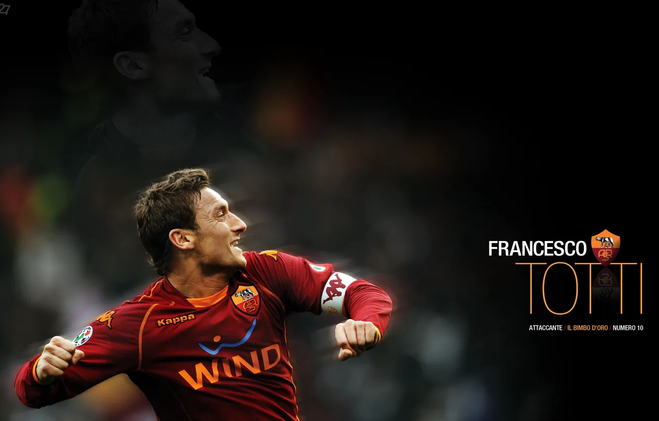 Photo wallpaper football, AS Roma, Francesco Totti