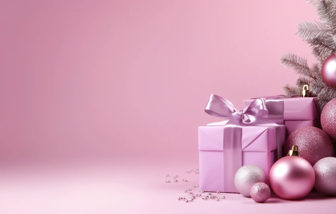Photo wallpaper decoration, gift, balls, tree, new year, colorful, Christmas, Christmas