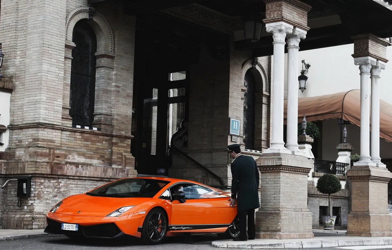 Photo wallpaper orange, Superleggera, Lamborghini galardo