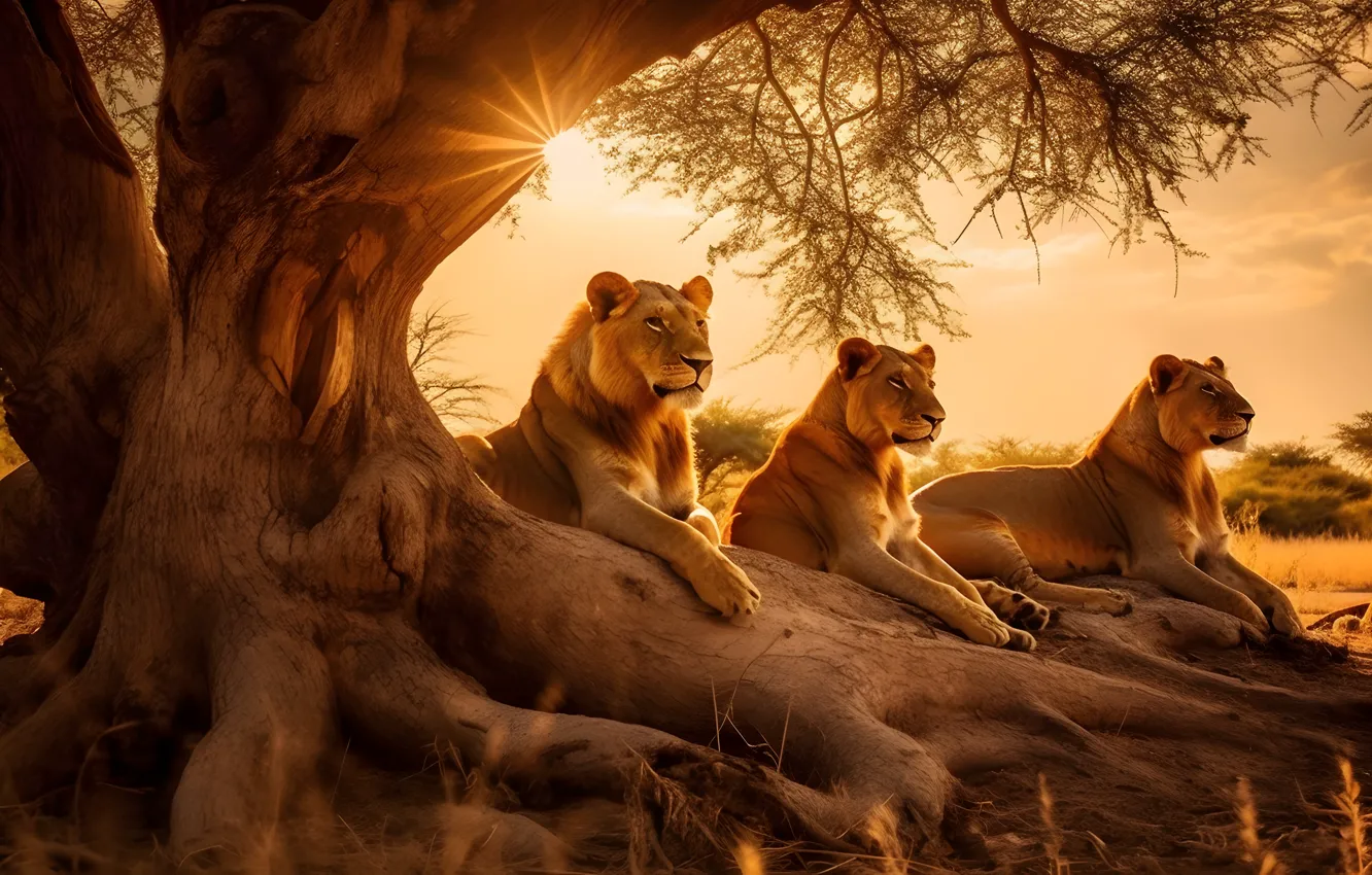 Photo wallpaper face, the sun, rays, light, trees, branches, roots, pose