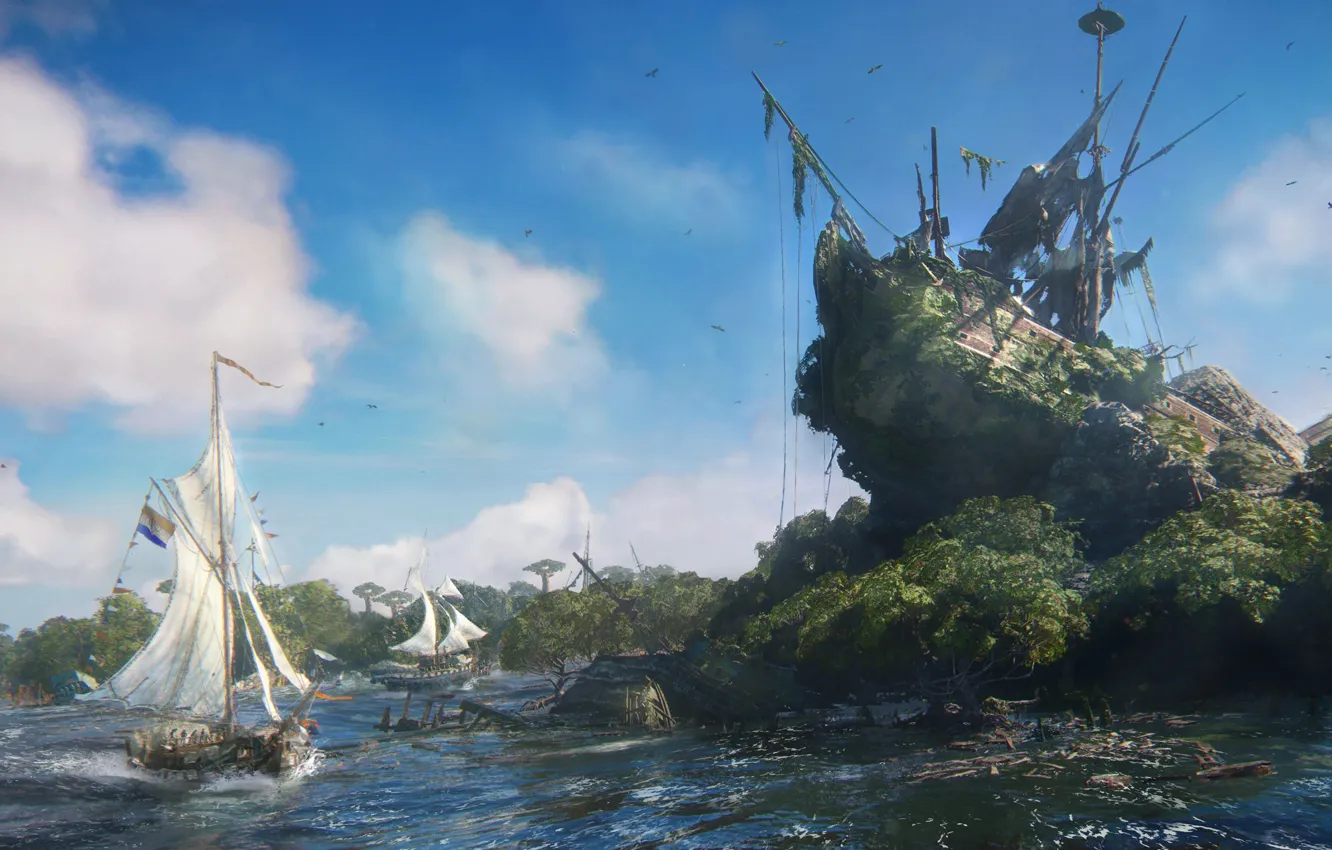 Photo wallpaper ship, game, Ubisoft Singapore, sailing, Skull and bones, Skull and Bones, 2023, Adventure Video Game