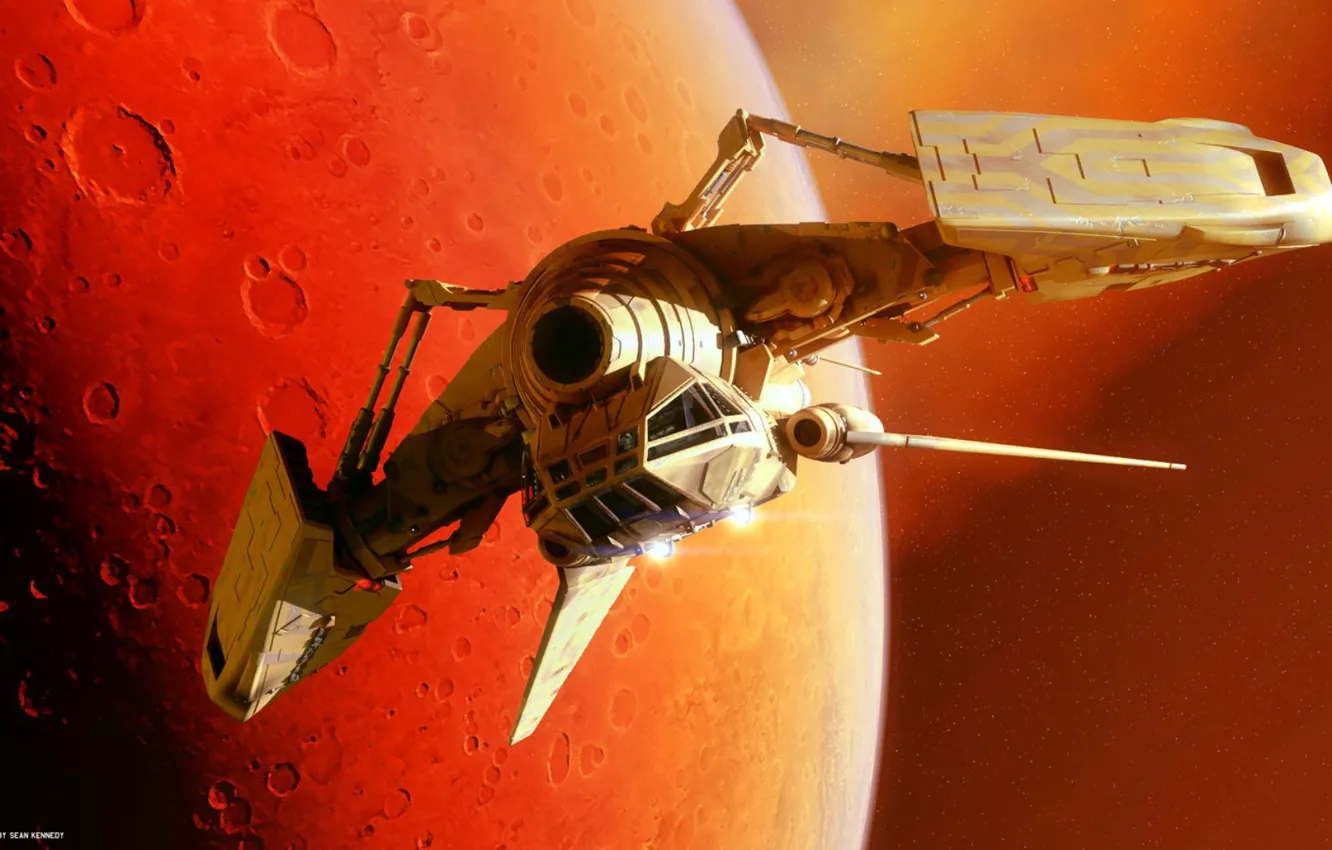 Photo wallpaper space, stars, planet, spaceship, The Betty