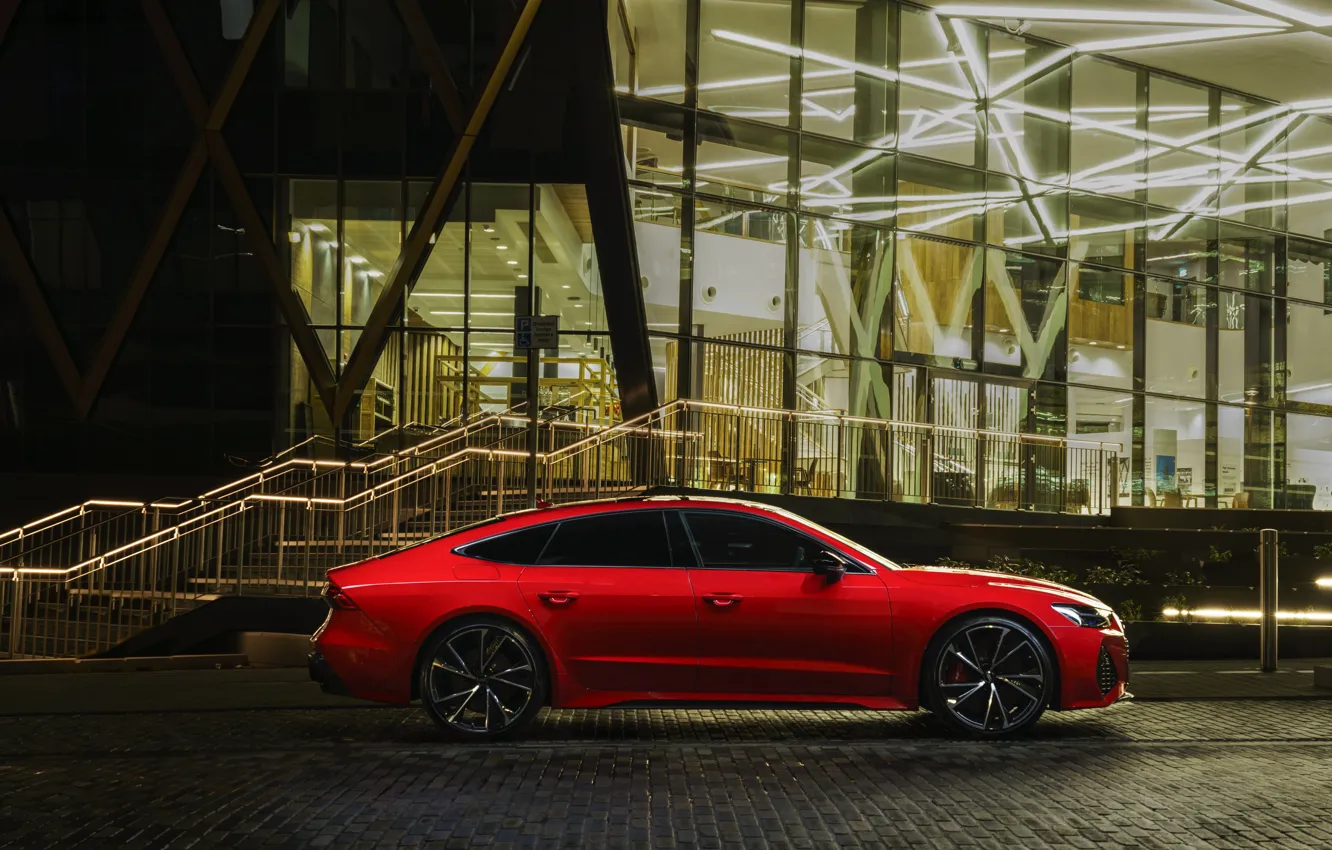 Photo wallpaper Audi, side view, RS 7, 2020, UK version, RS7 Sportback