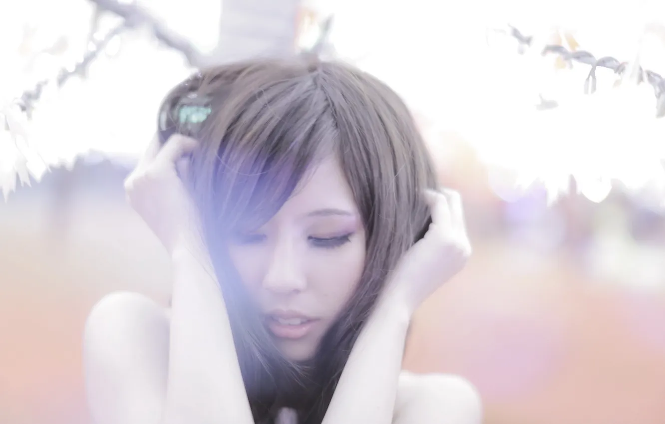 Photo wallpaper girl, light, mood