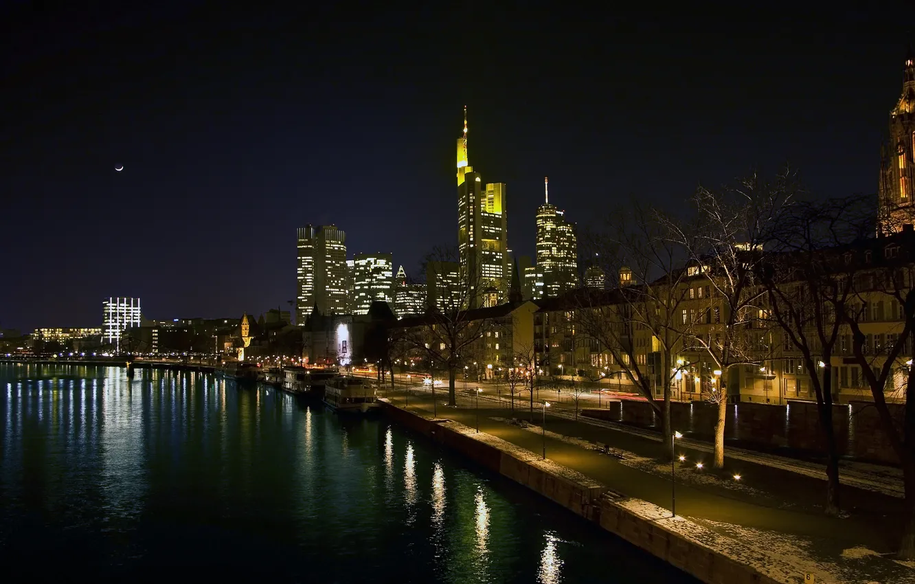 Photo wallpaper promenade, tags, Frankfurt am main