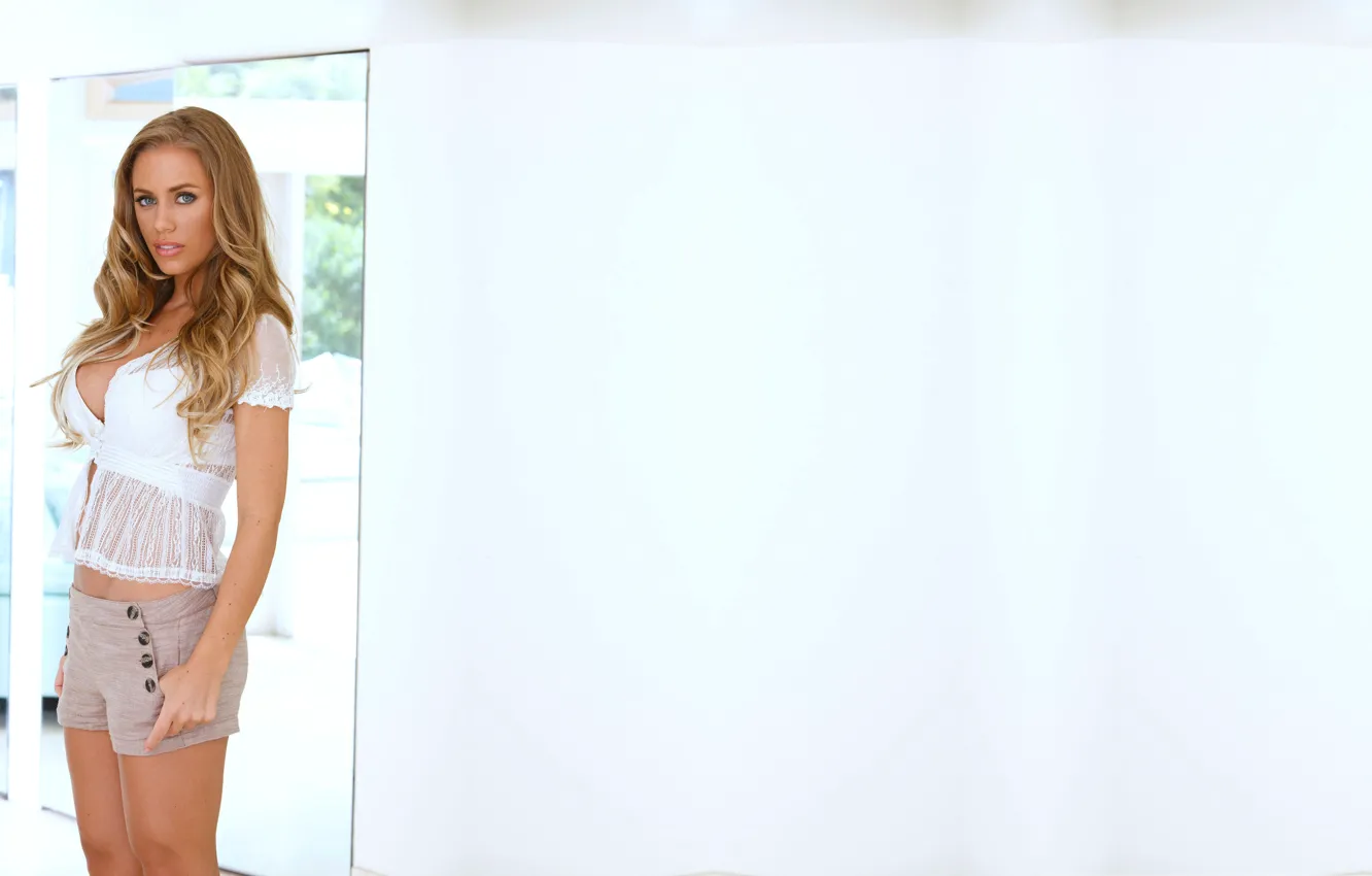 Photo wallpaper model, shorts, actress, blonde, Nicole Aniston, Ashley Nicole Miller