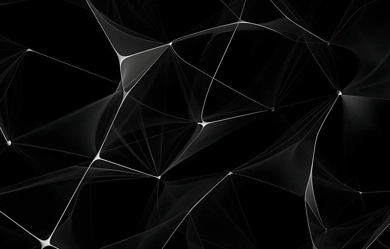 Photo wallpaper line, abstraction, black and white, black background, abstract background, AI art, neural network