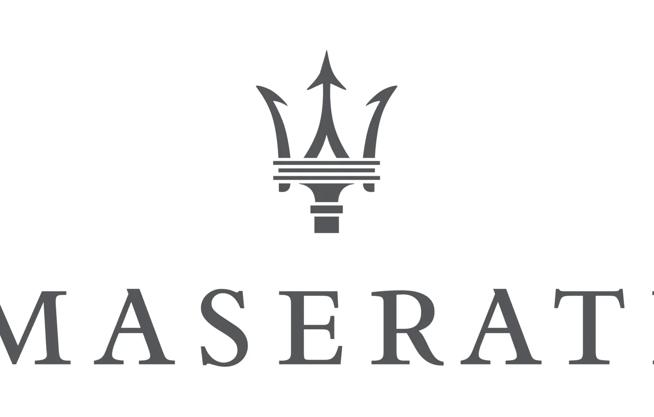 Photo wallpaper white, grey, logo, logo, white, maserati, Maserati, gray