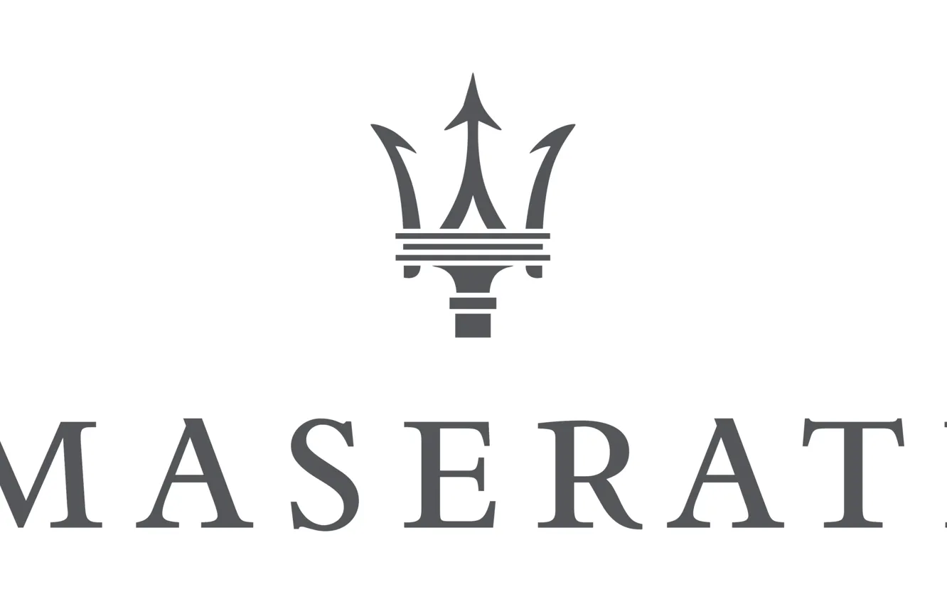 Photo wallpaper white, grey, Maserati, logo, logo, white, Maserati, gray