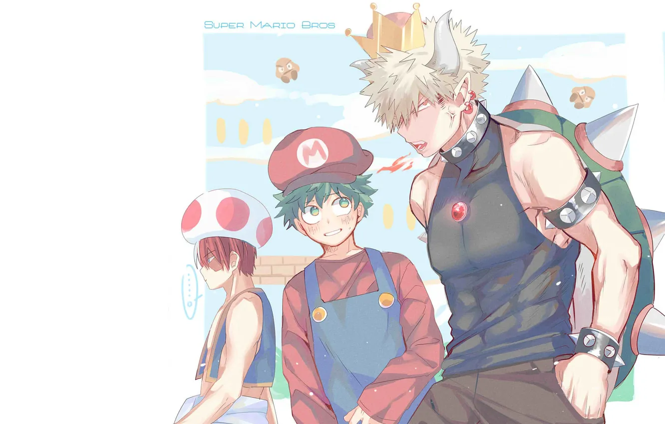 Photo wallpaper Super Mario, guys, cosplay, My hero Academy, My Hero Academia, Boku No Hero Academy, Midori …