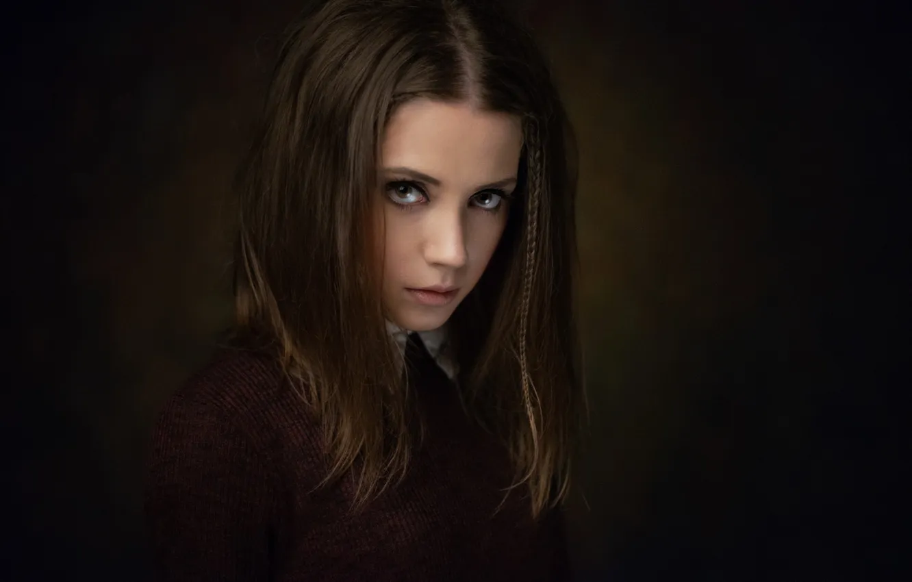 Photo wallpaper look, sexy, pose, model, portrait, makeup, hairstyle, brown hair