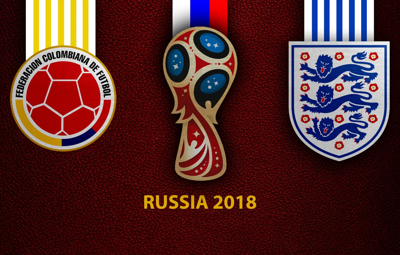 Photo wallpaper wallpaper, sport, logo, football, FIFA World Cup, Russia 2018, Colombia vs England