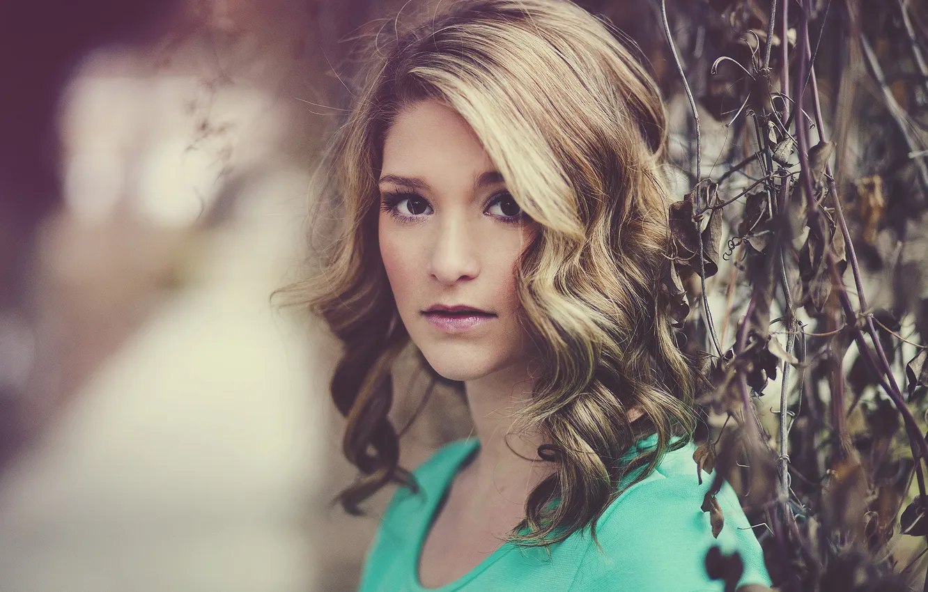 Photo wallpaper look, girl, makeup, lips