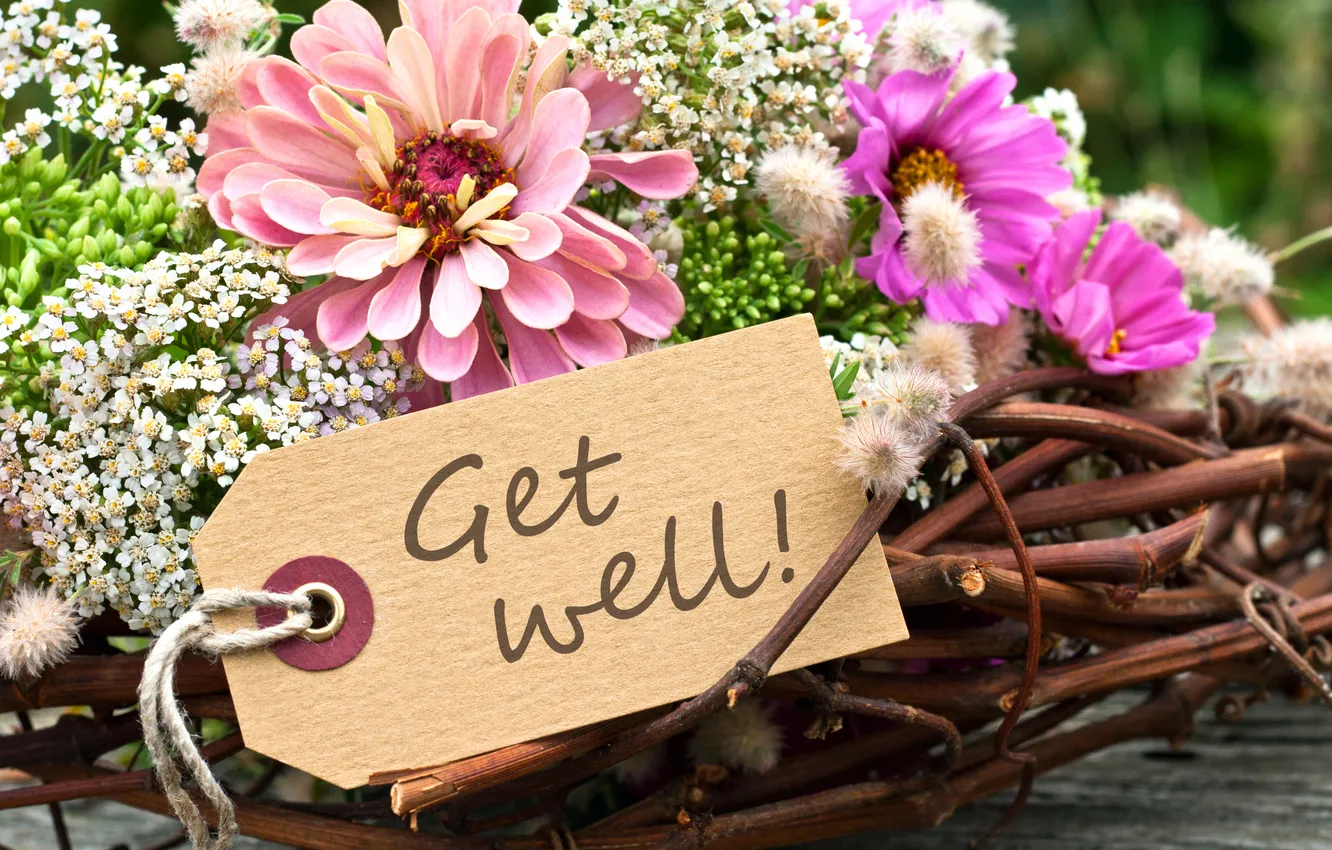 Photo wallpaper flowers, bouquet, flowers, get well