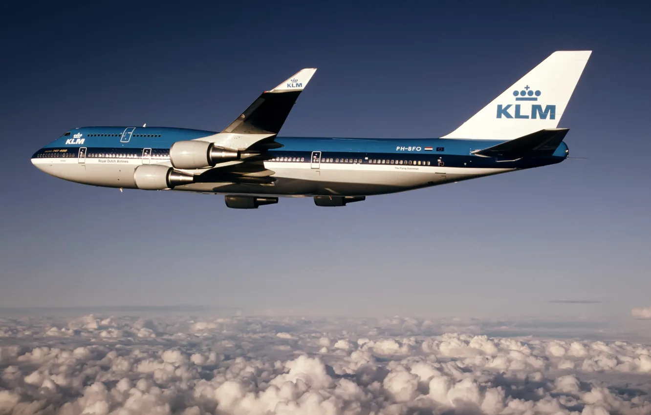 Photo wallpaper height, Boeing, flight, Boeing, 400, B-747, KLM, AIRFRANCE