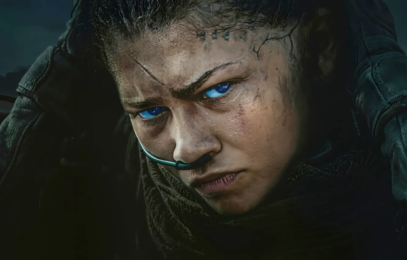 Photo wallpaper look, Дюна: Часть третья, Dune: Part Three, Zendaya, Zendaya, blue eyes, scar, girl