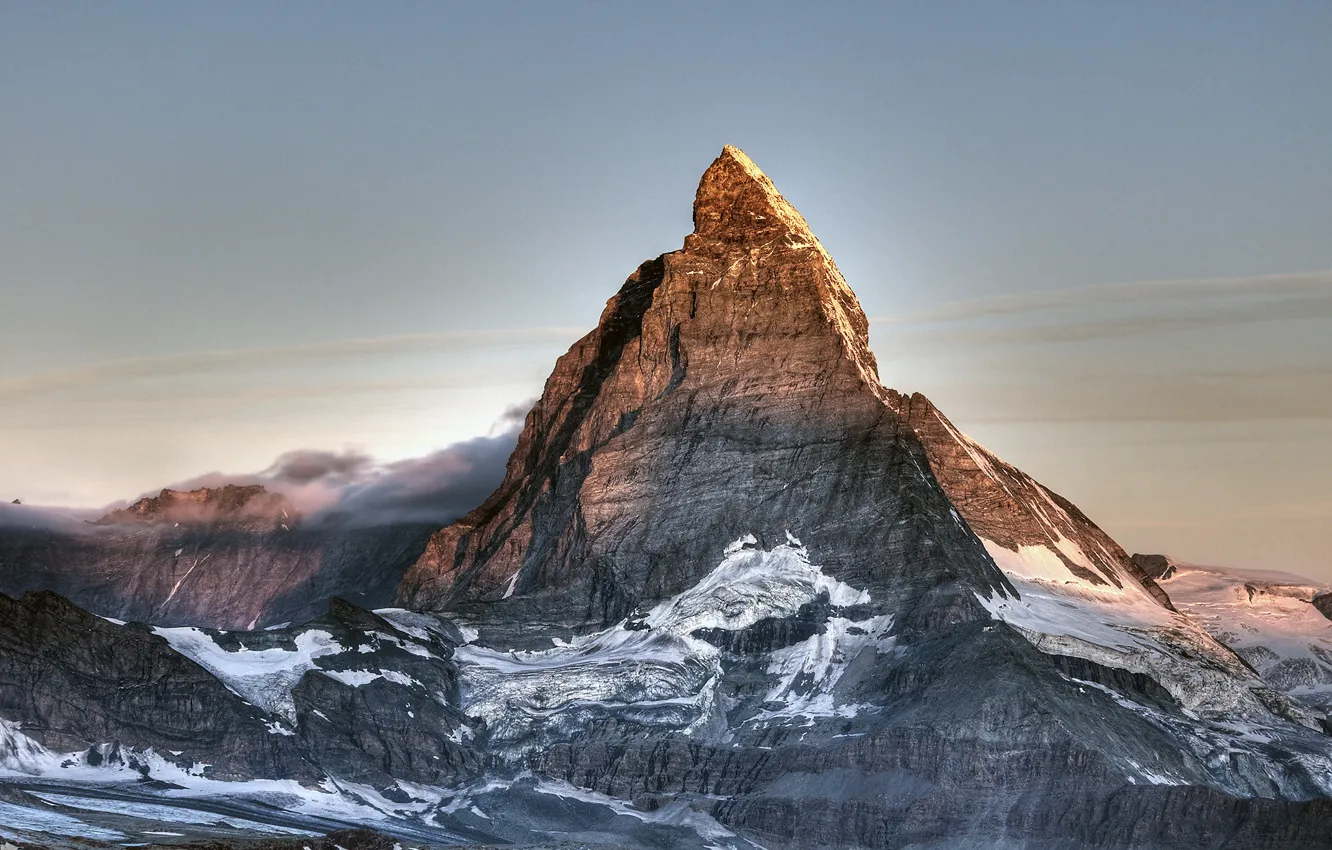 Photo wallpaper snow, mountain, Switzerland, top, Matterhorn